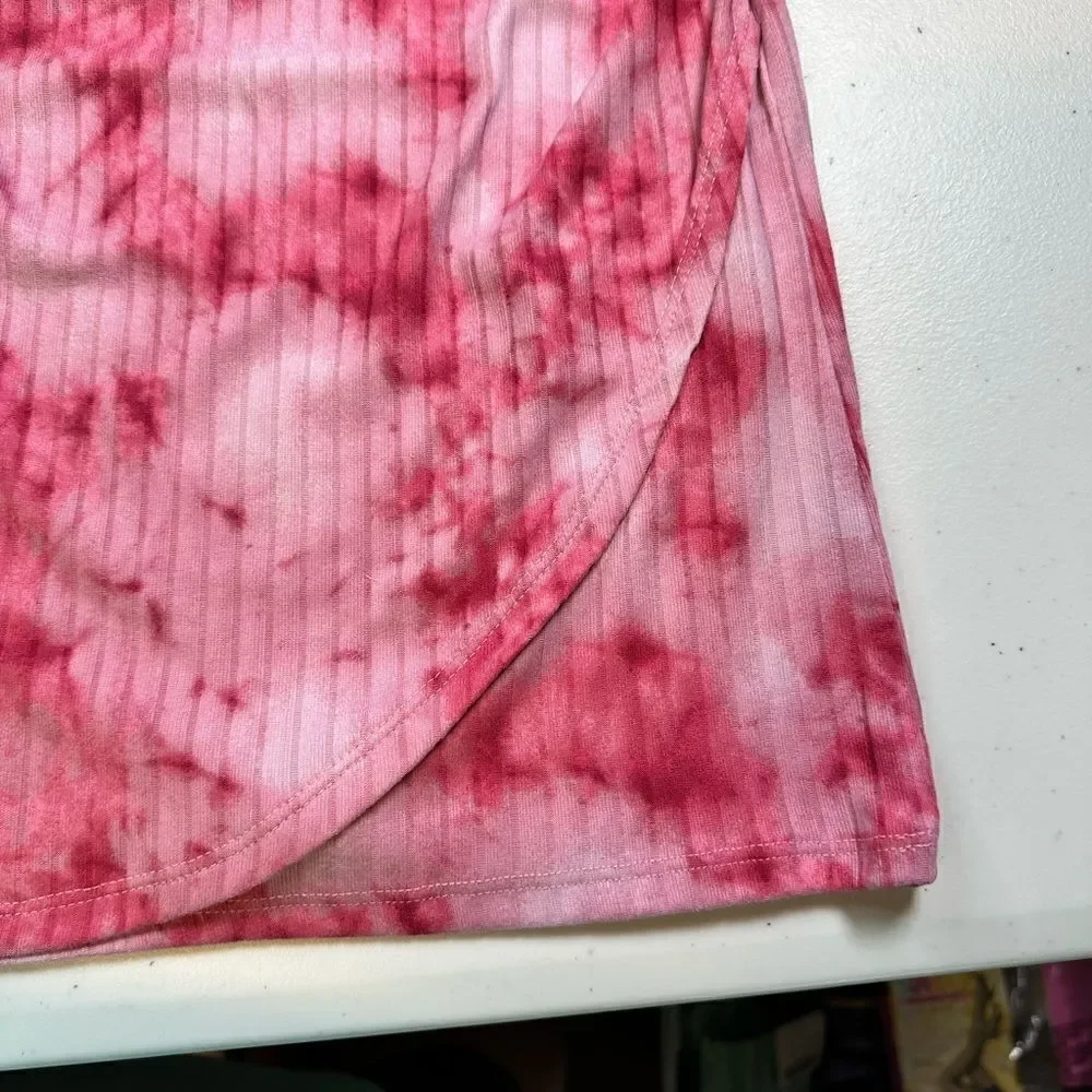 NWT Youth Girls 2 Dresses Green & Pink Tie Dye A Size 5/6